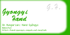 gyongyi hand business card